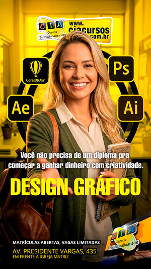 Curso de Design Gráfico CIA Cursos — CorelDRAW, Photoshop, Illustrator, After Effects